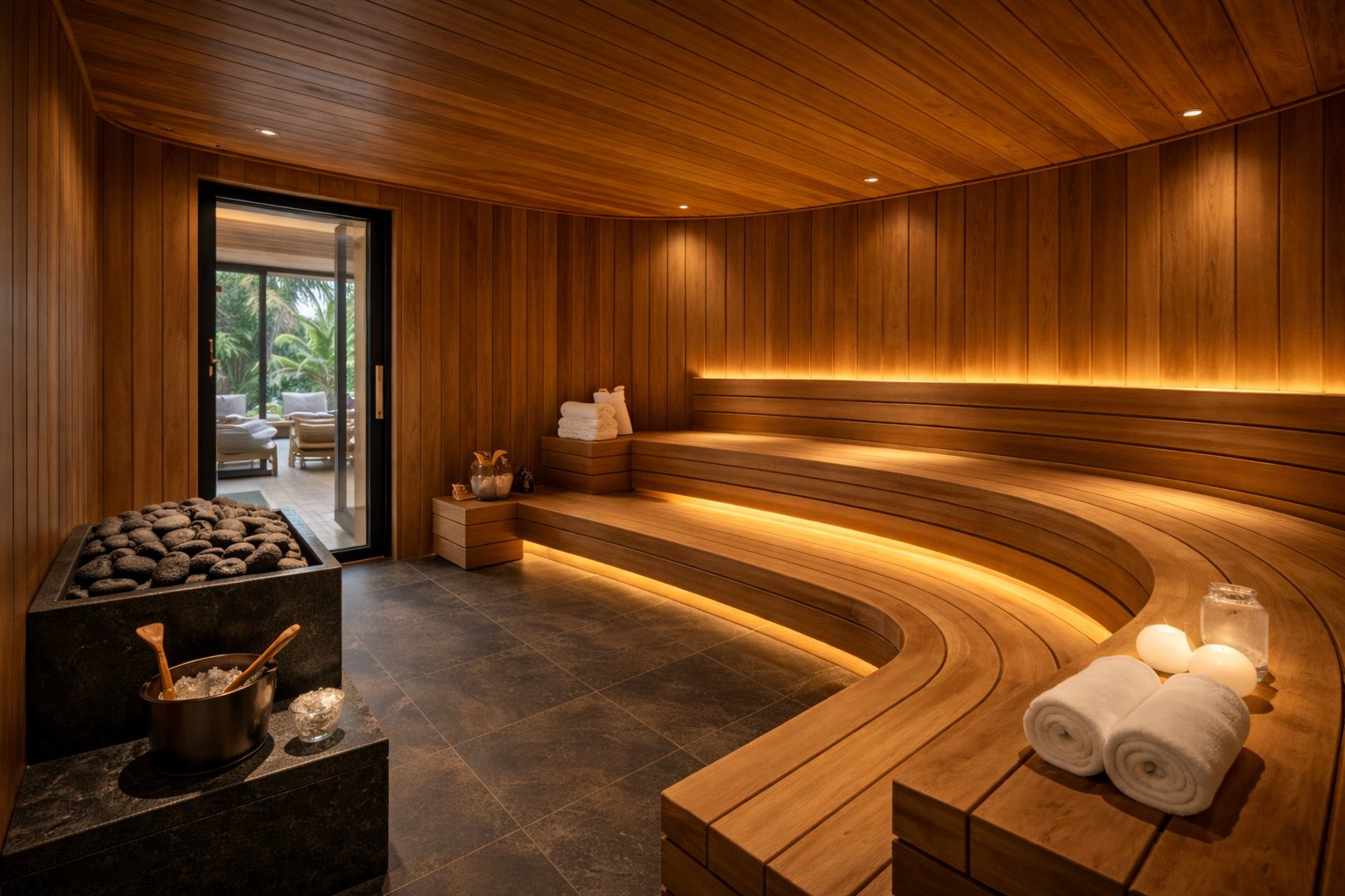 Sauna and steam room